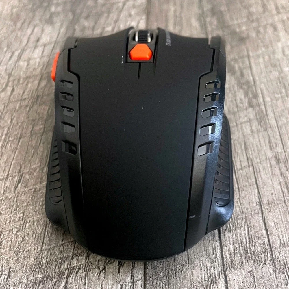 2.4GHz Wireless 6D Gaming Mouse Black Orange with USB Nano Receiver - Picture 3 of 8